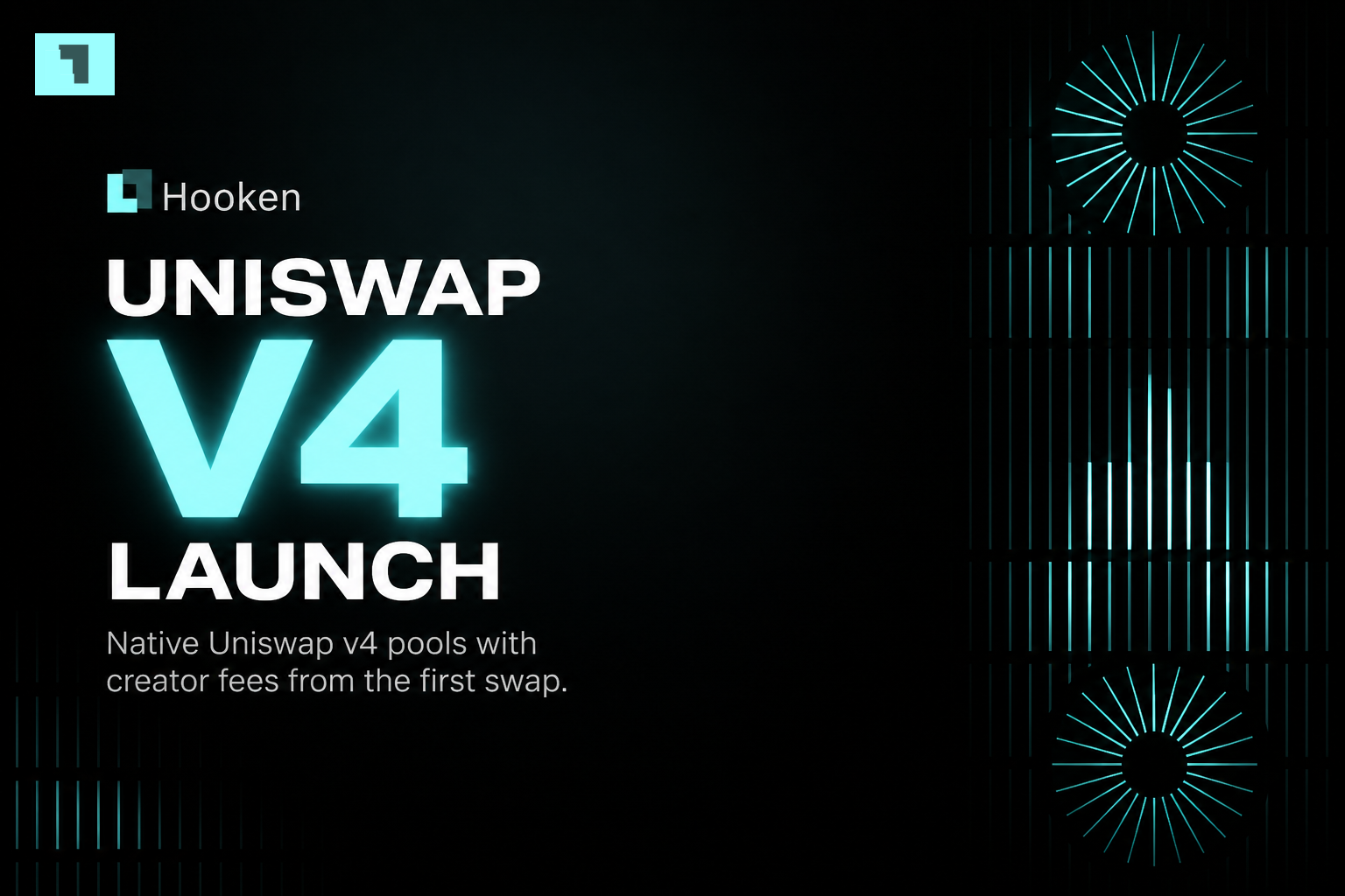 Hooken HUD banner for Uniswap V4 Launch